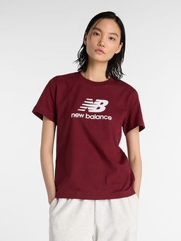 New Balance - Women Half Sleeves Burgundy T-Shirt