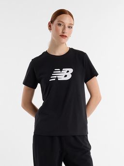 New Balance - Women Half Sleeves Black T-Shirt