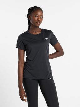 New Balance - Women Half Sleeves Black T-Shirt