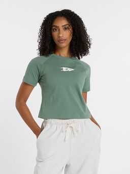 New Balance - Women Half Sleeves Green T-Shirt