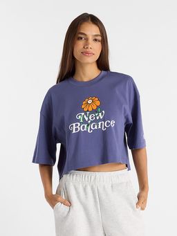 New Balance - Women Half Sleeves Blue T-Shirt