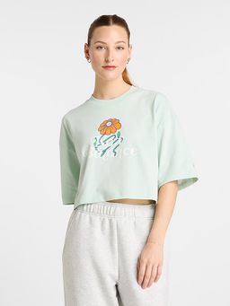 New Balance - Women Half Sleeves Green T-Shirt