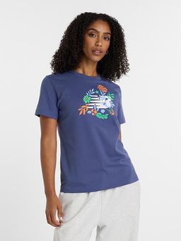 New Balance - Women Half Sleeves Blue T-Shirt