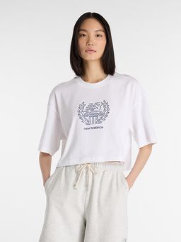 New Balance - Women Half Sleeves White T-Shirt