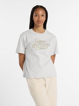 New Balance - Women Half Sleeves Grey T-Shirt