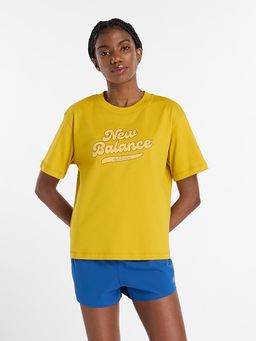 New Balance - Women Half Sleeves Yellow T-Shirt