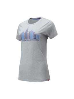 New Balance - Women Half Sleeves Grey T-Shirt