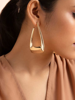 OOMPH - Gold Tone Triangle Shape Hoop Earring