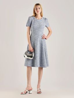 Calvin Klein - Polyester Grey Round Neck A-Line Dress