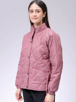 Freehand - Women Polyester Purple Solid High Neck Jacket