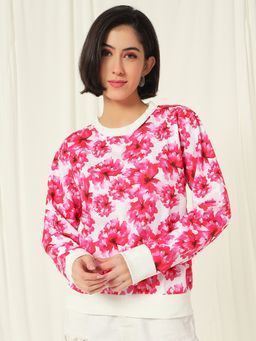 Tandul - Multi-Color Round Neck Floral Full Sleeves Sweatshirt
