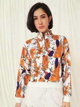 Tandul - Multi-Color High Neck Printed Full Sleeves Sweatshirt