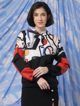 Tandul - Hooded Printed Multi Color Full Sleeves Hoodie