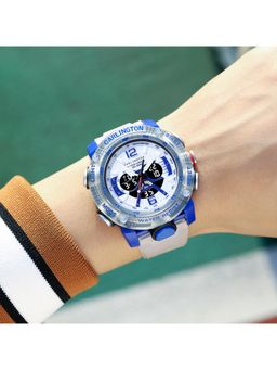 CARLINGTON - Velocity Series White Analog-Digital Sports Watch (8058) (M)