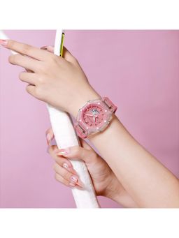 CARLINGTON - Velocity Series Pink Analog-Digital Sports Watch (8088) (M)