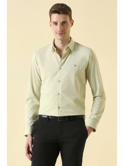 Allen Solly - Green Polyester Blend Solid Shirt