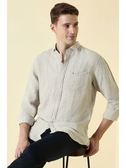 Allen Solly - Beige Linen Textured Shirt