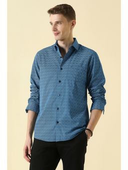 Allen Solly - Blue Cotton Printed Shirt