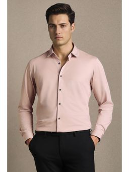 Louis Philippe - Pink Polyester Solid Shirt