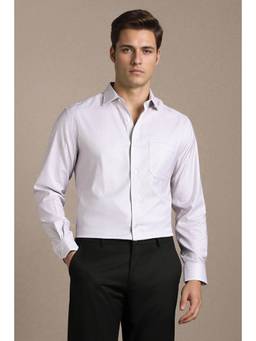 Louis Philippe - Blue Cotton Printed Shirt