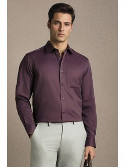 Louis Philippe - Purple Cotton Textured Shirt