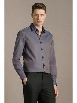 Louis Philippe - Blue Cotton Textured Shirt