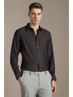 Louis Philippe - Black Cotton Textured Shirt