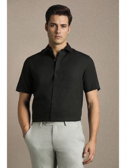 Louis Philippe - Black Cotton Solid Shirt