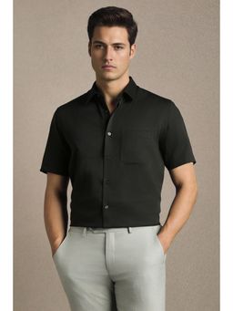 Louis Philippe - Black Cotton Solid Shirt