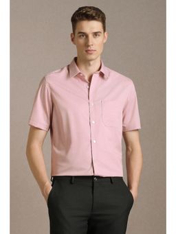 Louis Philippe - Pink Polyester Blend Solid Shirt