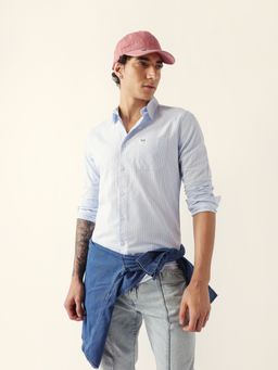 The Bear House - Blue Cotton Stripes Shirt