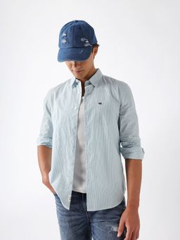 The Bear House - Blue Cotton Stripes Shirt