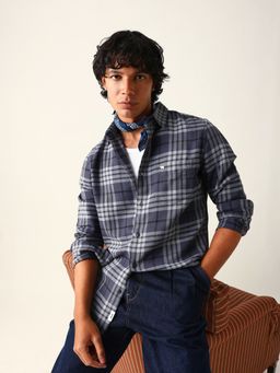 The Bear House - Blue Cotton Checks Shirt