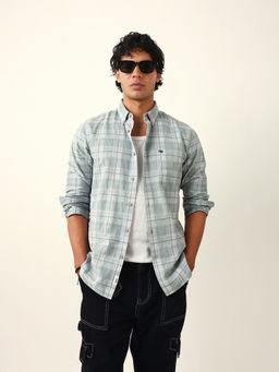 The Bear House - Teal Cotton Checks Shirt