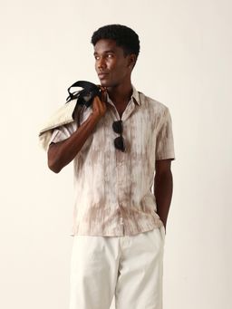 The Bear House - Beige Polyester Printed Shirt