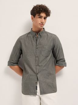 The Bear House - Olive Cotton Solid Shirt