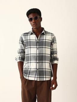 The Bear House - Grey Cotton Stripes Shirt