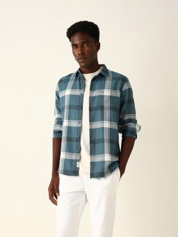 The Bear House - Blue Cotton Checks Shirt