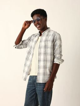 The Bear House - Cream Cotton Checks Shirt