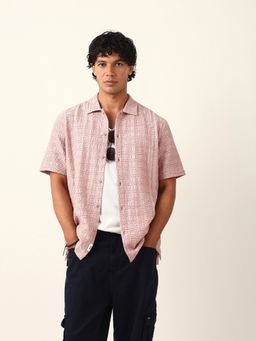 The Bear House - Purple Nylon Textured Shirt