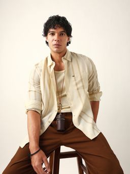 The Bear House - Cream Lyocell Stripes Shirt