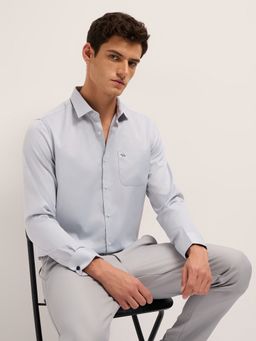 The Bear House - Grey Polyester Solid Shirt