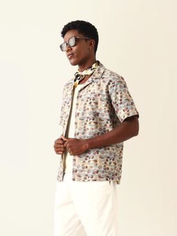 The Bear House - Multi-Color Polyester Printed Shirt