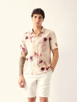 The Bear House - Pink Viscose Rayon Printed Shirt
