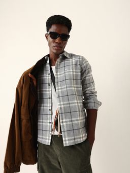 The Bear House - Grey Cotton Checks Shirt