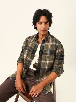 The Bear House - Green Cotton Checks Shirt