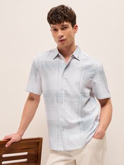 The Bear House - Blue Polyester Checks Shirt