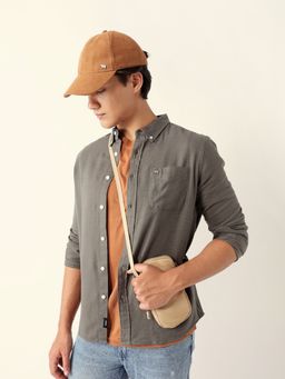 The Bear House - Green Cotton Printed Shirt