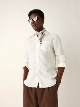 The Bear House - White Lyocell Solid Shirt