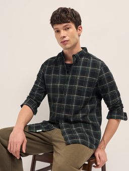 The Bear House - Black Cotton Checks Shirt